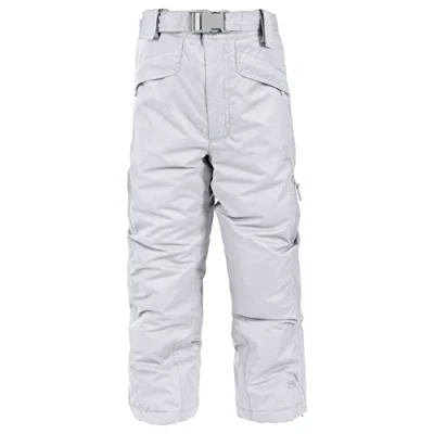 Image of Trespass Marvelous, Powder Blue, 2/3, Warm Padded Waterproof Ski Trousers with Gaiters, Ankle Zips &amp; Side Vents Kids Unisex, Age 2 3, Blue