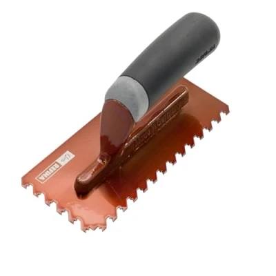 Image of Refina NotchTile Copper Adhesive Spreading Notched Tiling Trowel Left Handed 8&quot; (200mm) with 6mm Notches 2021906L