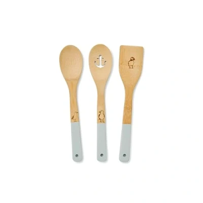 Image of Cooksmart British Designed Bamboo Wooden Spoon Set Cooking Spoons Made from Lovely Utensils for Everyday Coastal Birds