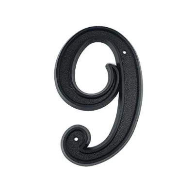 Image of HASWARE House Number 5.5 inch (139mm) Modern Door Numbers Street Home Address Numerals,Black ABS Plastic (9)
