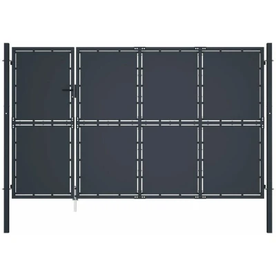 Image of vidaXL Garden Gate Steel 350x150 cm Anthracite