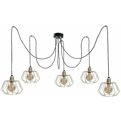 Image of Laya Cluster Pendant Ceiling Light Gold, 5x E27