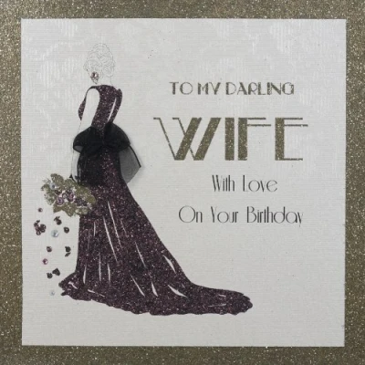 Image of &quot; To My Darling Wife Handmade Birthday Card CF29