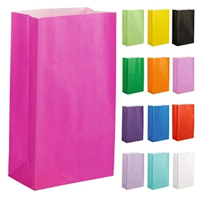 Image of Thepaperbagstore 12 Hot Pink Paper Party Bags Colourful Gift for Kids and Adults Parties, Birthdays, Weddings, Baby Showers, Hen Parties Sweets 14x24.5x7cm