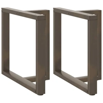Image of vidaXL Dining Table Legs T Shaped Adjustable Natural Steel