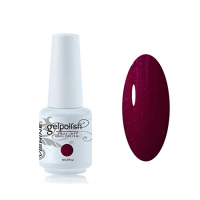 Image of Vishine 8ml Gelpolish UV LED Soak Off Varnish Color Gel Nail Polish Manicure Salon Dark Red #1450