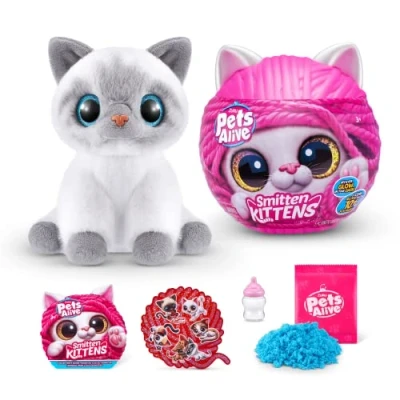 Image of Pets Alive Smitten Kittens Bonnie, Surprise Kitten Plush, Ultra Soft Plushies, Interactive Toy Pets, Electronic Pet Kitten, Ages 3+ (Bonnie)