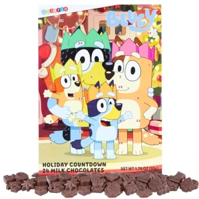 Image of Bluey Advent Calendar, Countdown To Christmas 2024, 24 Days with Chocolate, 1.76 Ounces