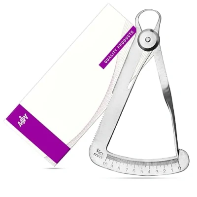 Image of MJW Iwanson Dental Gauge Stainless Steel 10mm Crown Measuring Caliper Autoclavable Triangular Thickness Tool for Oral Care