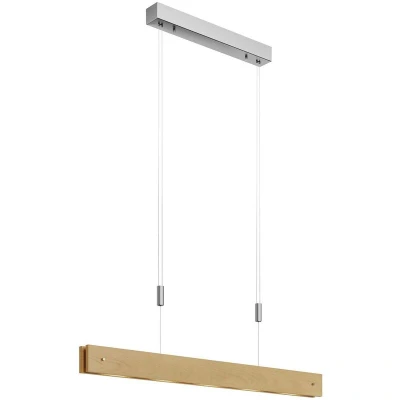 Image of Lucande Wooden LED pendant light Karinja, natural