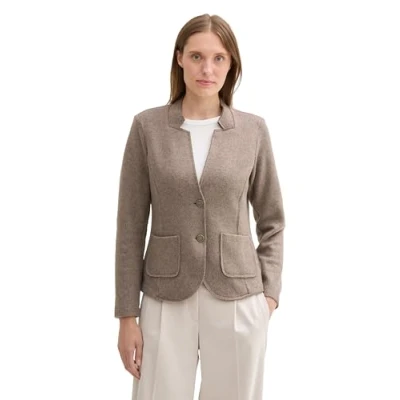 Image of TOM TAILOR Women&#039;s 1043867 Blazer, 16569 Cashew Beige Melange, 22
