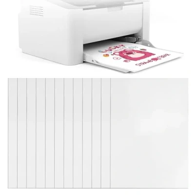 Image of TAGOQUEN Sticker Paper, 12 Sheets A4 Printing Waterproof Matte Printer Self Adhesive Vinyl Inkjet Film Decal, Compatible with and Laser Printers