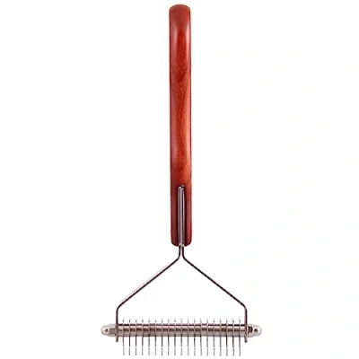 Image of Dezynadog Dematting Coat Rake Deshedding Brush for Dogs Undercoat &amp; Detangling Hair Stripping Suitable Various Types, Wide 19 Tooth