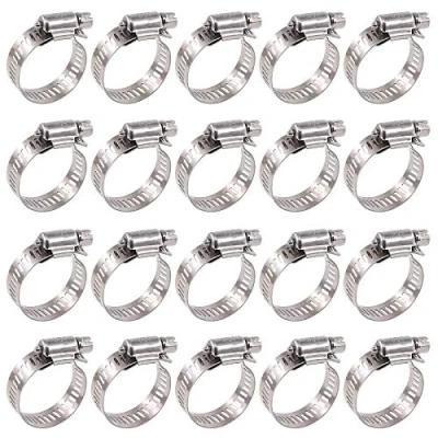 Image of Glarks 20Pcs 304 Stainless Steel Adjustable 18 32MM Range Worm Gear Hose Clamps Assortment Kit, Fuel Line Clamp for Water Pipe, Plumbing, Automotive and Mechanical Application (18 32MM)
