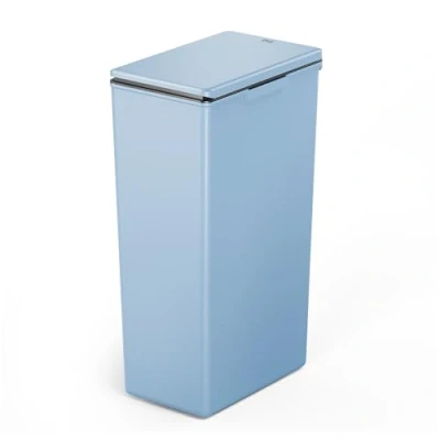 Image of EKO Morandi Kitchen Bin Plastic Touch Recycling Perfect for &amp; Home, Titanium Blue, 30 Litre
