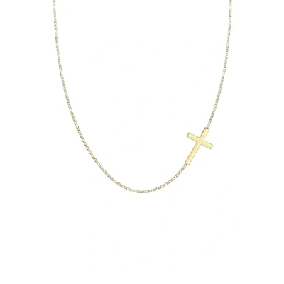 Image of Elli Women&#039;s 925 Sterling Silver Gold Plated Cross Pendant Necklace 45cm length