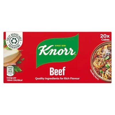 Image of Knorr beef Stock Cubes gluten free to add a rich flavour your dishes 20x 10 g