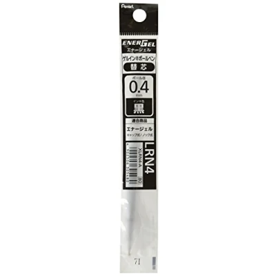 Image of Pentel Gel Ballpoint Pen Refill for Energel Black Ink, 0.4mm Point (XLRN4 A)