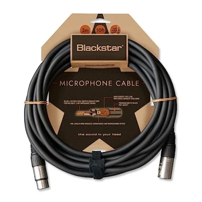 Image of Blackstar Professional XLR Cable 3m (10ft) Balanced Male to Female Microphone