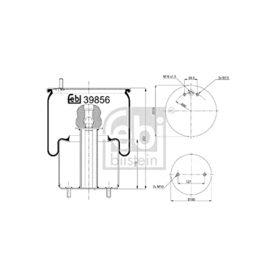 Image of 20480202, 20573113, 21041697, 21097453, 70313734 Boot, air suspension FEBI BILSTEIN 39856 Rear Axle Left, Right