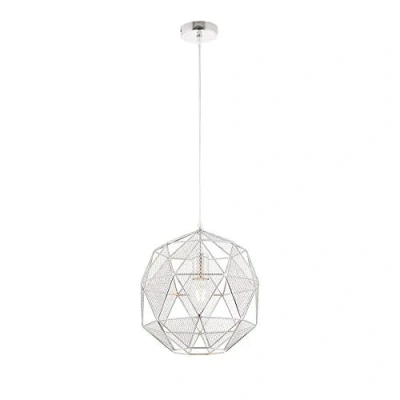 Image of Armour 1 Light Spherical Pendant Chrome Plate, E27