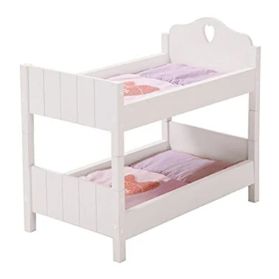 Image of roba Fienchen Doll&#039;s Bunk Bed Divisible White Painted Includes Textile Features
