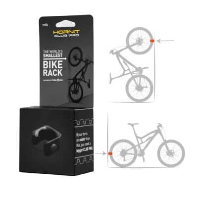 Image of Hornit CLUG PRO Bike Rack Wall Mount Hooks Bicycle Storage Cycle Holder Secured by FIDLOCK Strap 5 Sizes Easy To Install mtb