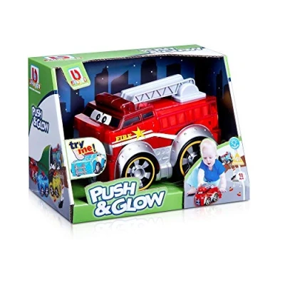 Image of Bburago B16 89006 BB Junior Push &amp; Glow FIRE Truck Light Up Preschool Toy Vehicle, Multiple Colours