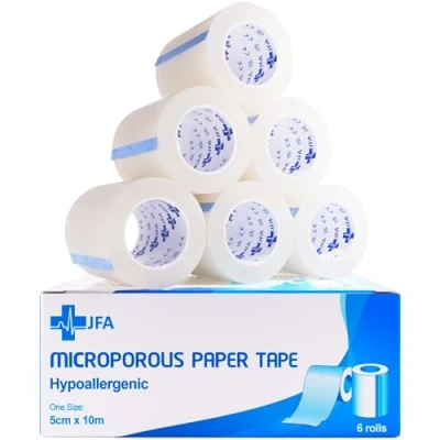 Image of Microporous Surgical Tape First Aid Medical 5cm x 10m Pack of 6 Rolls