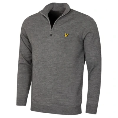 Image of Lyle &amp; Scott Golf Core 1/4 Zip Merino Jumper Mid Grey Marl M