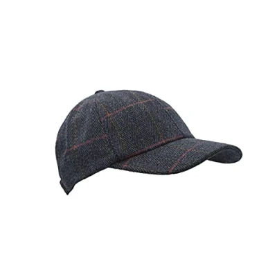 Image of WALKER AND HAWKES Derby Tweed Shoulden Baseball Cap One Size Blue