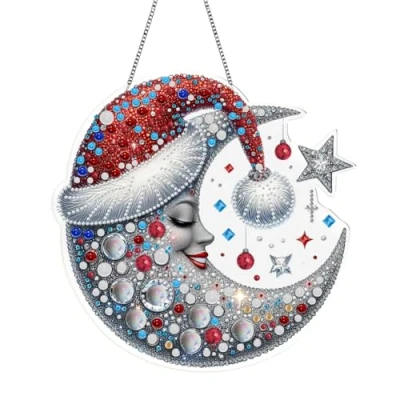 Image of Candy House Wreath Diamond Painting Hanging Pendant 5D DIY Dots Rhinestone Art Pendants Ornaments for Garden Window Decor