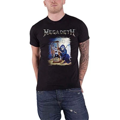 Image of Megadeth T Shirt Countdown Hourglass Band Logo Official Mens Black L