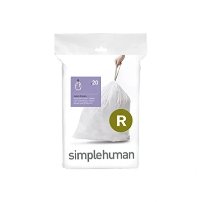 Image of simplehuman CW0201 code R Custom Fit Bin Liners, White Plastic (Pack of 20 Liners)
