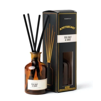 Image of Paddywax Reed Diffuser Set Apothecary Fragrance Diffusers For Home, 88ml, Sea Salt &amp; Sage