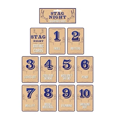 Image of 10 x Stag Night Groom To Be Female Rating Cards Novelty Fun Game
