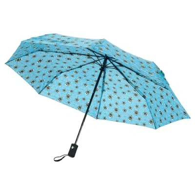 Image of ECO CHIC Automatic Umbrella Windproof Strong Compact Folding Travel (Bumble Bee Blue)