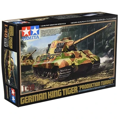 Image of TAMIYA 1:48 German Royal Tiger Henschel Tower, Faithful Replica, Model Building, Plastic Kit, Crafts, Hobby, Gluing, Assembling
