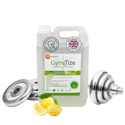 Image of GymiTize Gym Equipment Sanitiser Spray and Cleaner. Multi Surface Cleaner, 100% Biodegradable, Vegan product, 5 Litres With Antibacterial Barrier Control