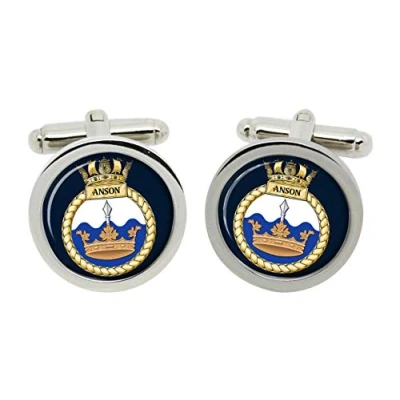Image of HMS Anson, Royal Navy Cufflinks in Box