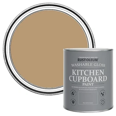 Image of Rust Oleum Orange Kitchen Cupboard Paint in Gloss Finish Fired Clay 750ml
