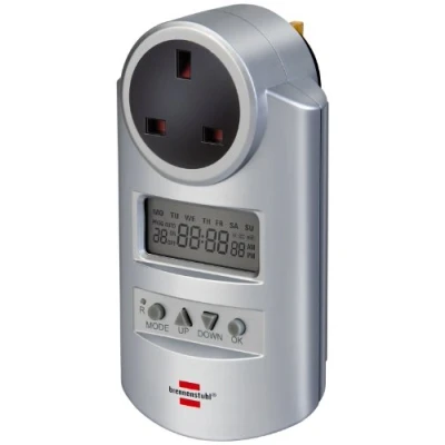 Image of Brennenstuhl Electronic Digital Mains Plug in Timer Socket with LCD Display 12/24 Hour 7 Days