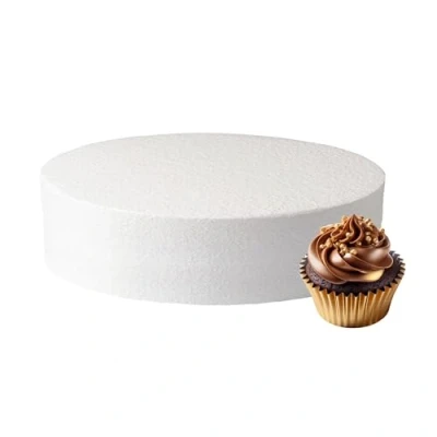 Image of Culpitt 14&quot; x 3&quot; Round Cake Dummy, Straight Edge Form, Practice Decorating or Use for Creating Long Lasting Displays, Smooth Polystyrene