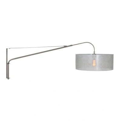 Image of Elegant Classy Wall Lamp with Shade Steel Brushed