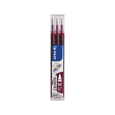 Image of Awkpow Rollerball Refills, 0.7mm Medium Point, 3 Pieces, Red Ink, Ink Cartridge, Frixion Ball and Clicker, Wine Color