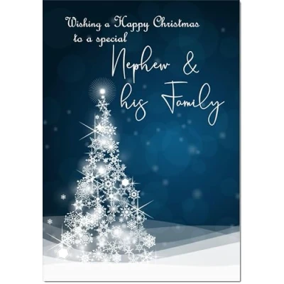 Image of doodlecards Nephew &amp; Family Christmas Card Medium Size with Plain Envelope