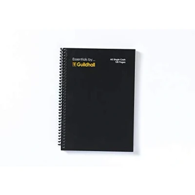 Image of Exacompta Ref GES761Z Guildhall Essentials Wire bound Single Cash Account Book, A5, 148 x 210mm, 192 Pages of 80gsm Pre Printed Paper Receipts, Expenses, Summaries