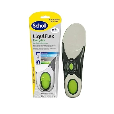 Image of Scholl LiquiFlex Everyday S Comfort Insoles, More Memory Foam and Arch Support, Unisex, 1 x 2 Pieces, Yellow