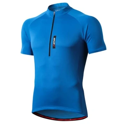Image of FEIXIANG Men’s Cycling Jersey, Short Sleeve Cycle Tops Riding Jerseys Biking Shirt Bicycle Clothes with Quick Dry Breathable Fabric Black