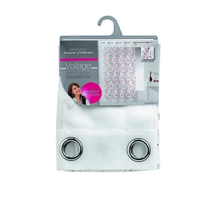 Image of DOUCEUR D&#039;INTERIEUR Panel with Eyelets, Veil, White/Red, 140L X 240H cm (1 Panneaux)